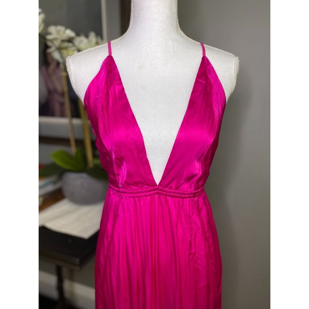 Indah River Pink Sleeveless Tie Back Maxi Dress Women's Size S/M - Picture 10 of 14